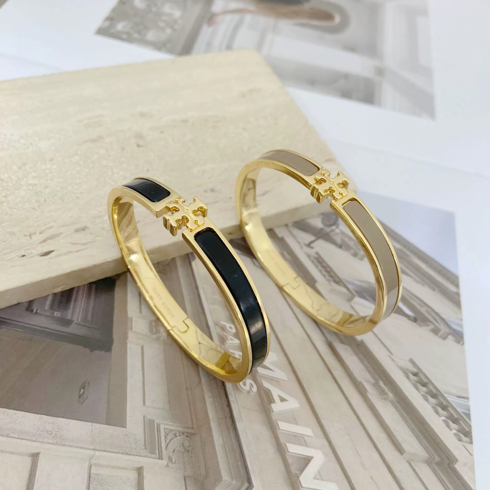 Tory Burch Enamel Heavy Bold Logo Bracelet